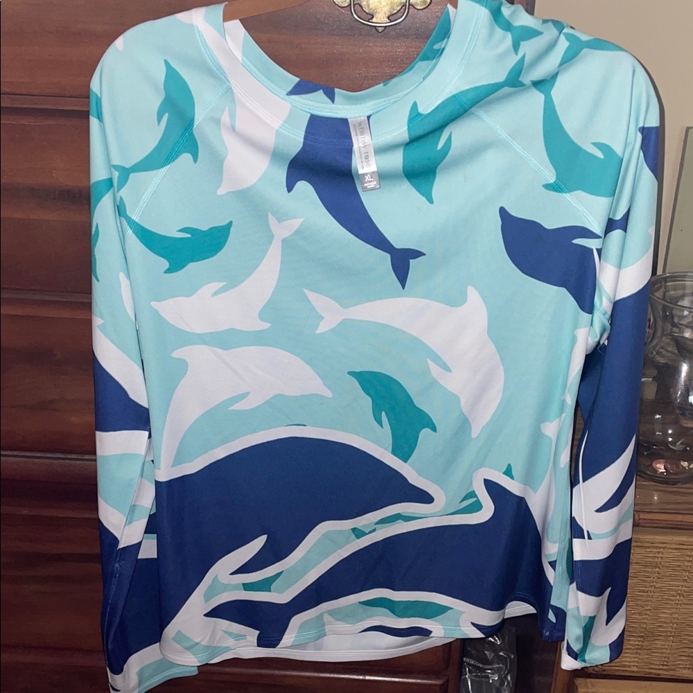 Whimsy Rose Dolphin Print Top